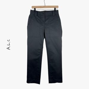 ALC Halston Straight Pant in Black Size 4 MSRP $350 Inseam 28" Glam Designer